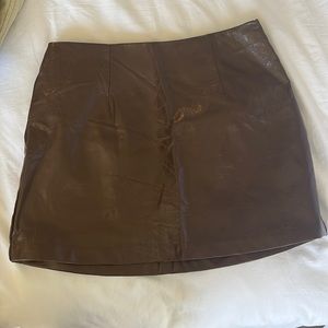 Abercrombie Brown Leather Skirt